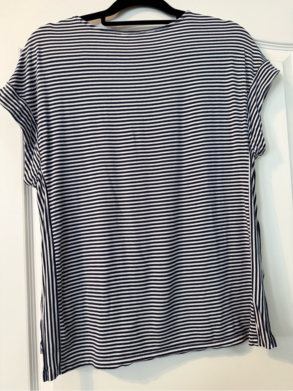 Tommy Bahama Navy and White Striped V-Neck Tee - Picture 3 of 6